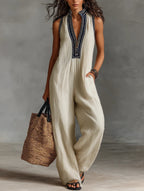 Nadia | Sleek Stand-Collar Jumpsuit