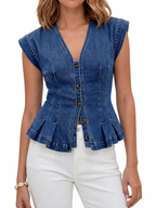 Viera | V-Neck Denim Top