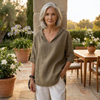 LOLA | Timeless Linen V-Neck Blouse
