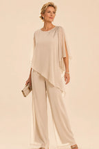 Embellished Chiffon Mother of the Bride Pant Suit
