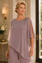 Embellished Chiffon Mother of the Bride Pant Suit