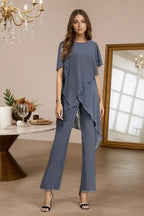Valora Flowing Chiffon Formal Pant Set