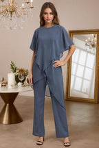 Valora Flowing Chiffon Formal Pant Set