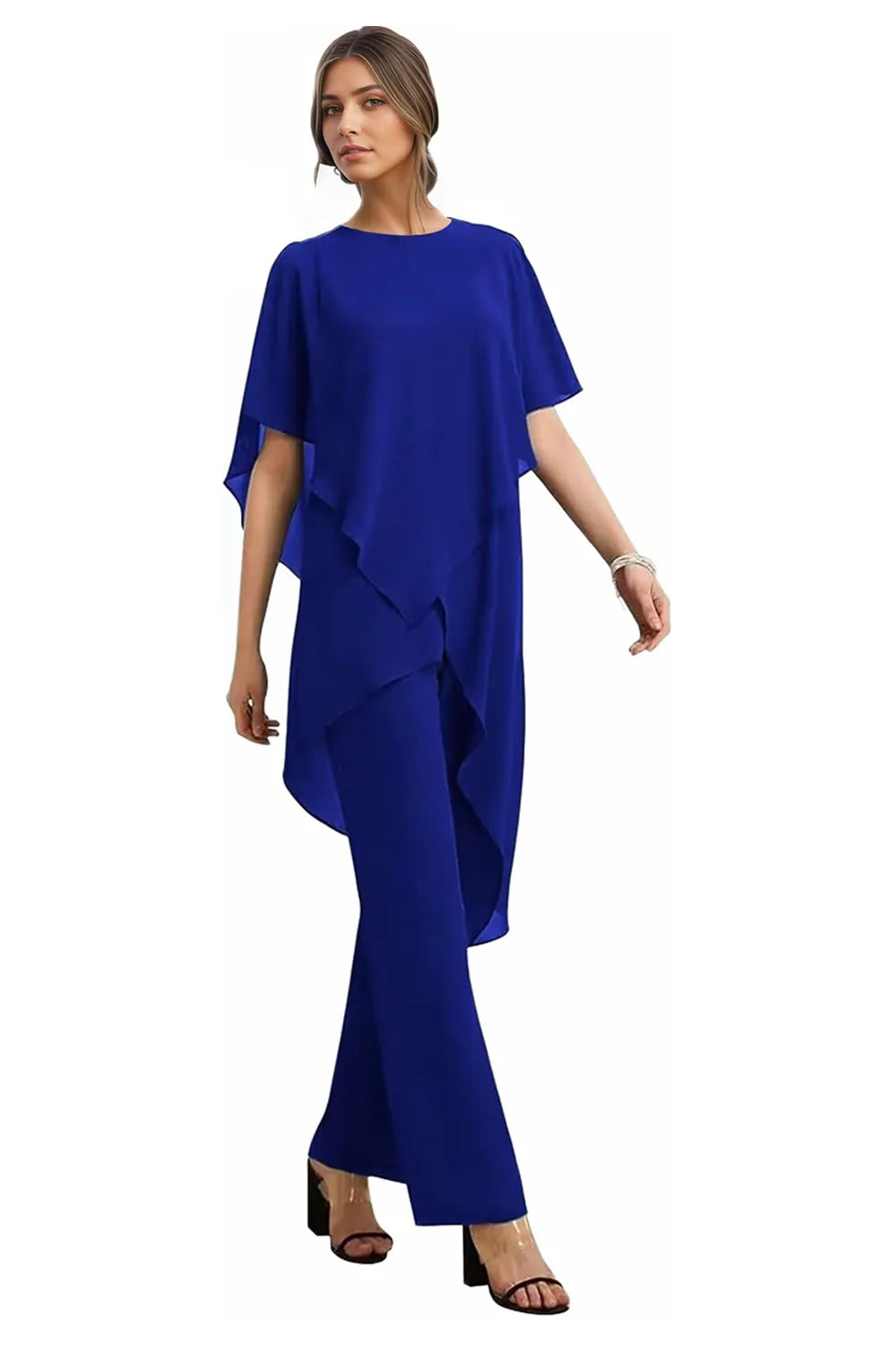 Valora Flowing Chiffon Formal Pant Set