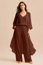 Refined Camisole and Chiffon Jacket Pant Set