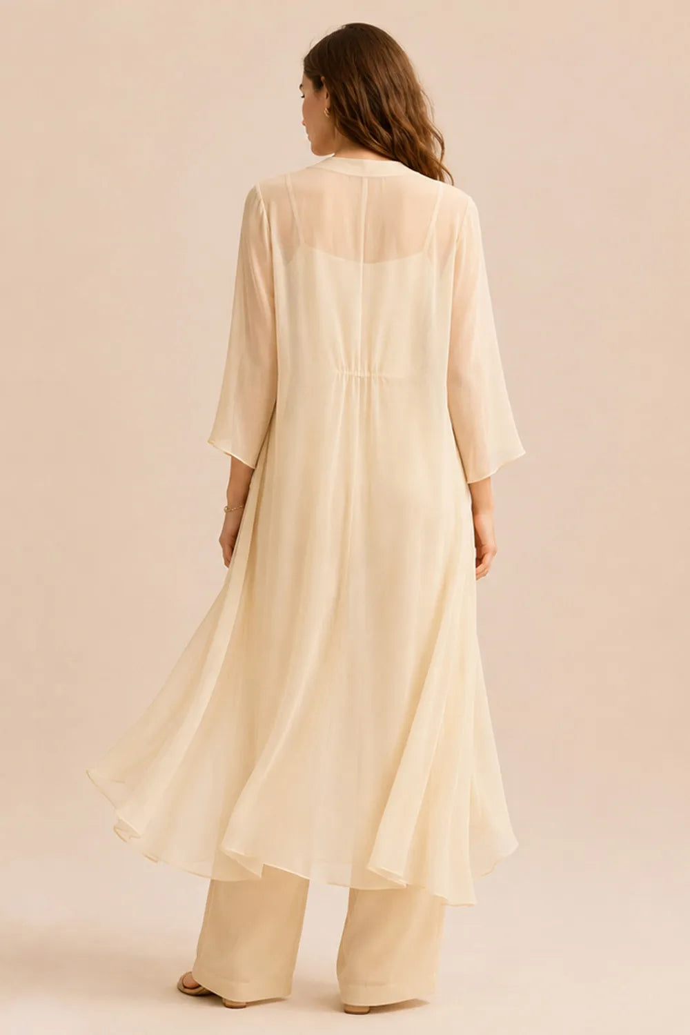 Refined Camisole and Chiffon Jacket Pant Set