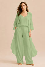 Refined Camisole and Chiffon Jacket Pant Set