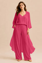 Refined Camisole and Chiffon Jacket Pant Set