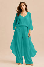 Refined Camisole and Chiffon Jacket Pant Set