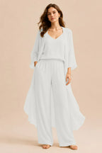 Refined Camisole and Chiffon Jacket Pant Set