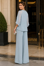 Graceful Keyhole Neck Formal Pant Suit