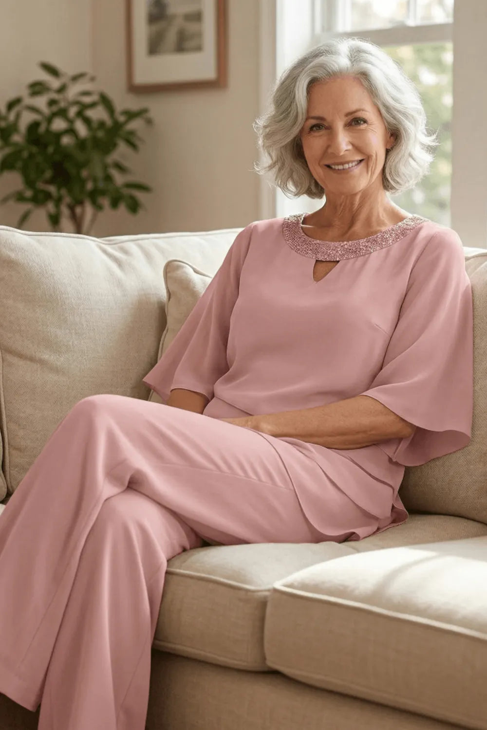 Sophisticated Loose-Fit Formal Pant Set