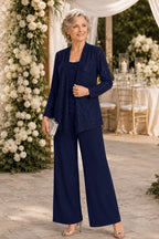Formal Three-Piece Mother of the Bride Pant Set