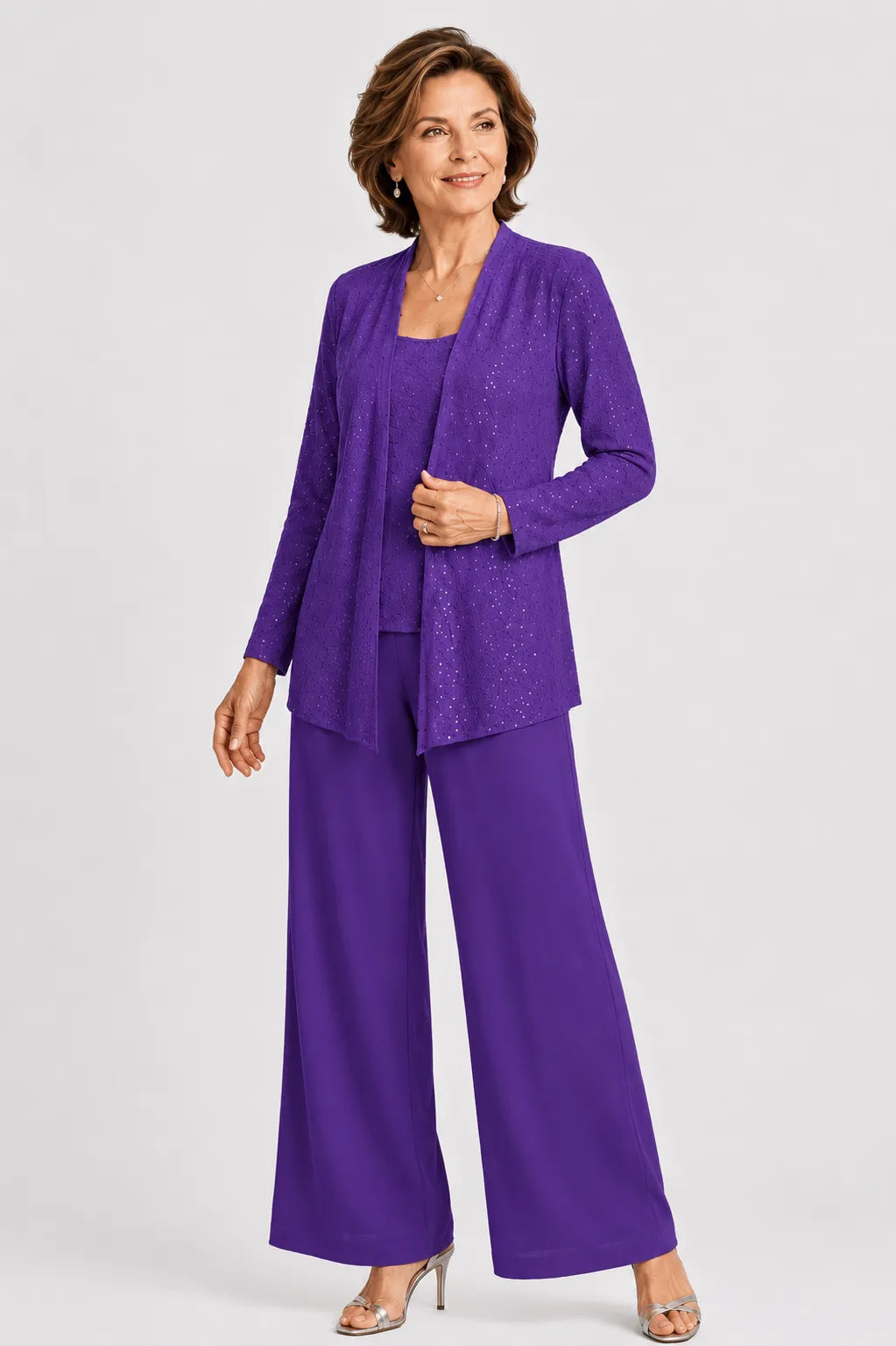 Formal Three-Piece Mother of the Bride Pant Set