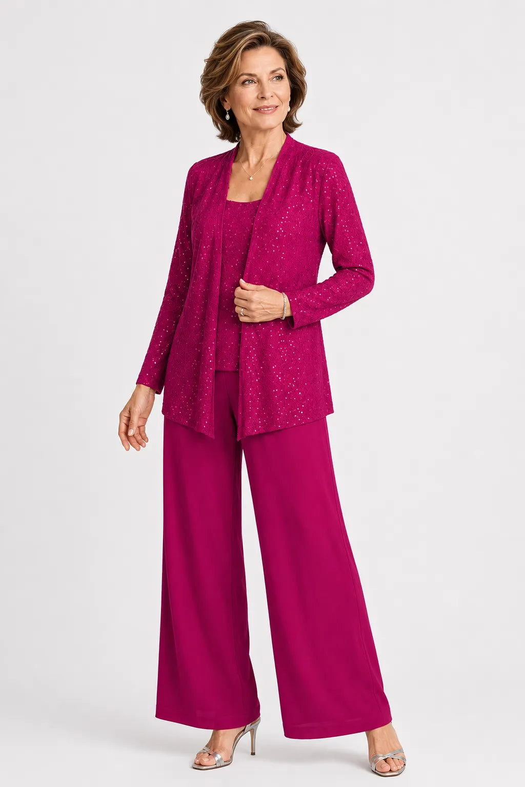 Formal Three-Piece Mother of the Bride Pant Set