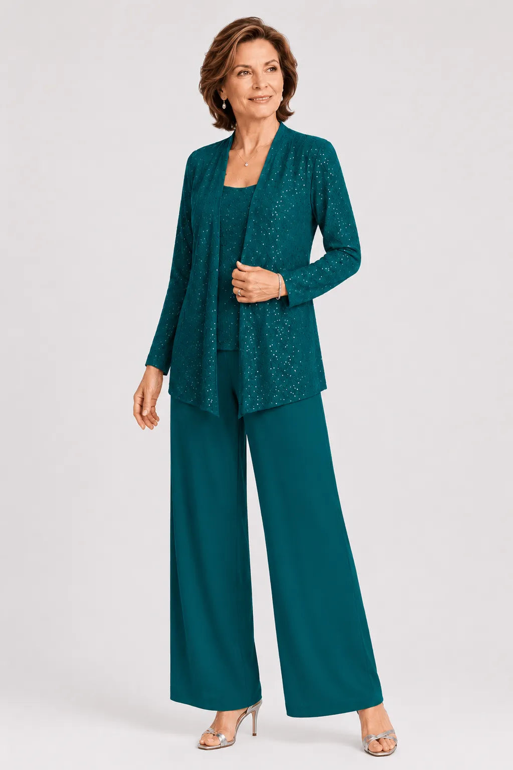 Formal Three-Piece Mother of the Bride Pant Set