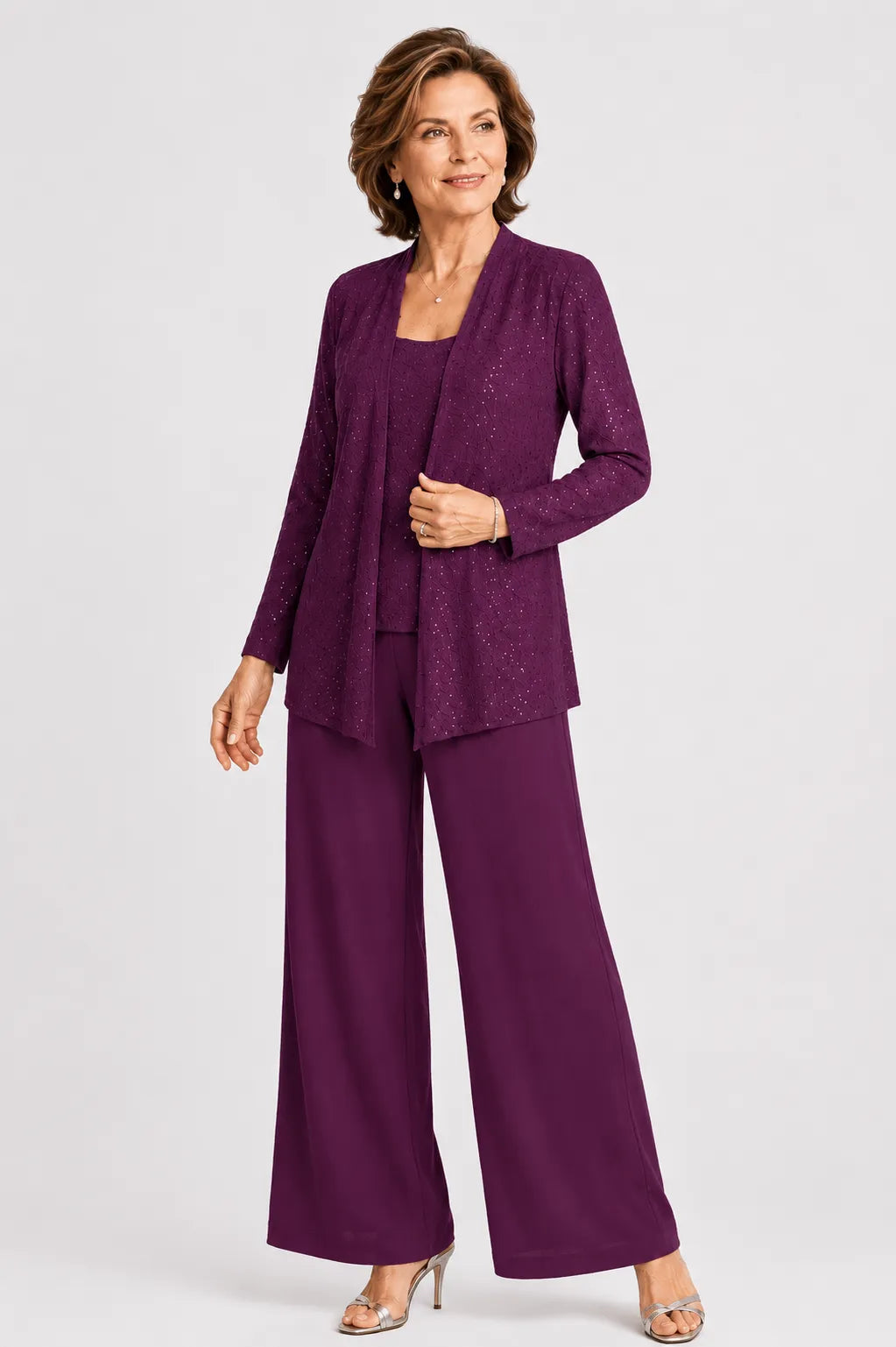 Formal Three-Piece Mother of the Bride Pant Set