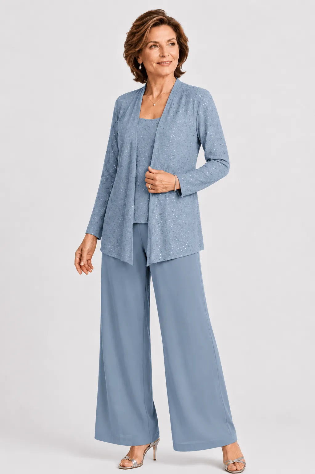 Formal Three-Piece Mother of the Bride Pant Set