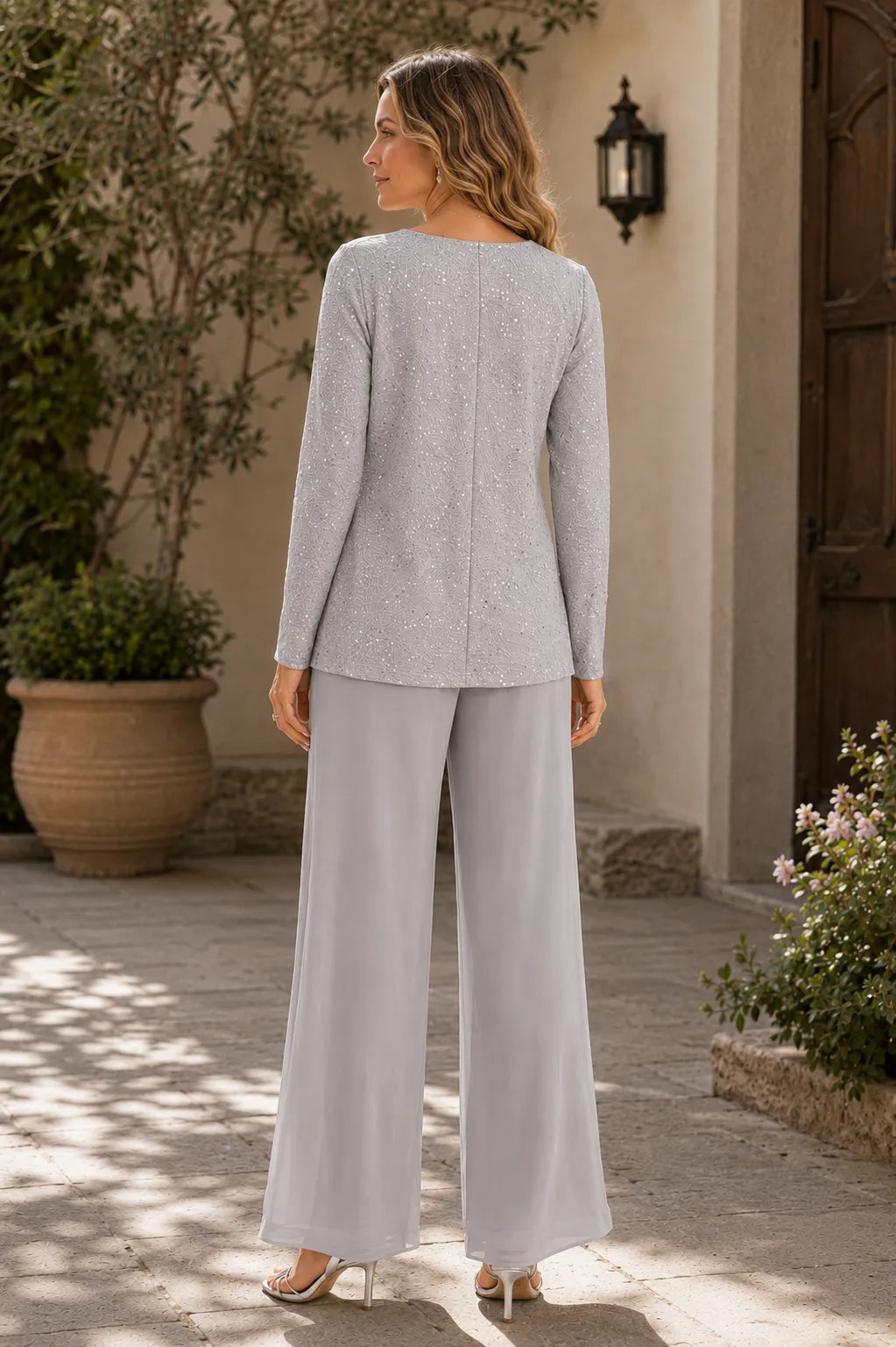 Formal Three-Piece Mother of the Bride Pant Set