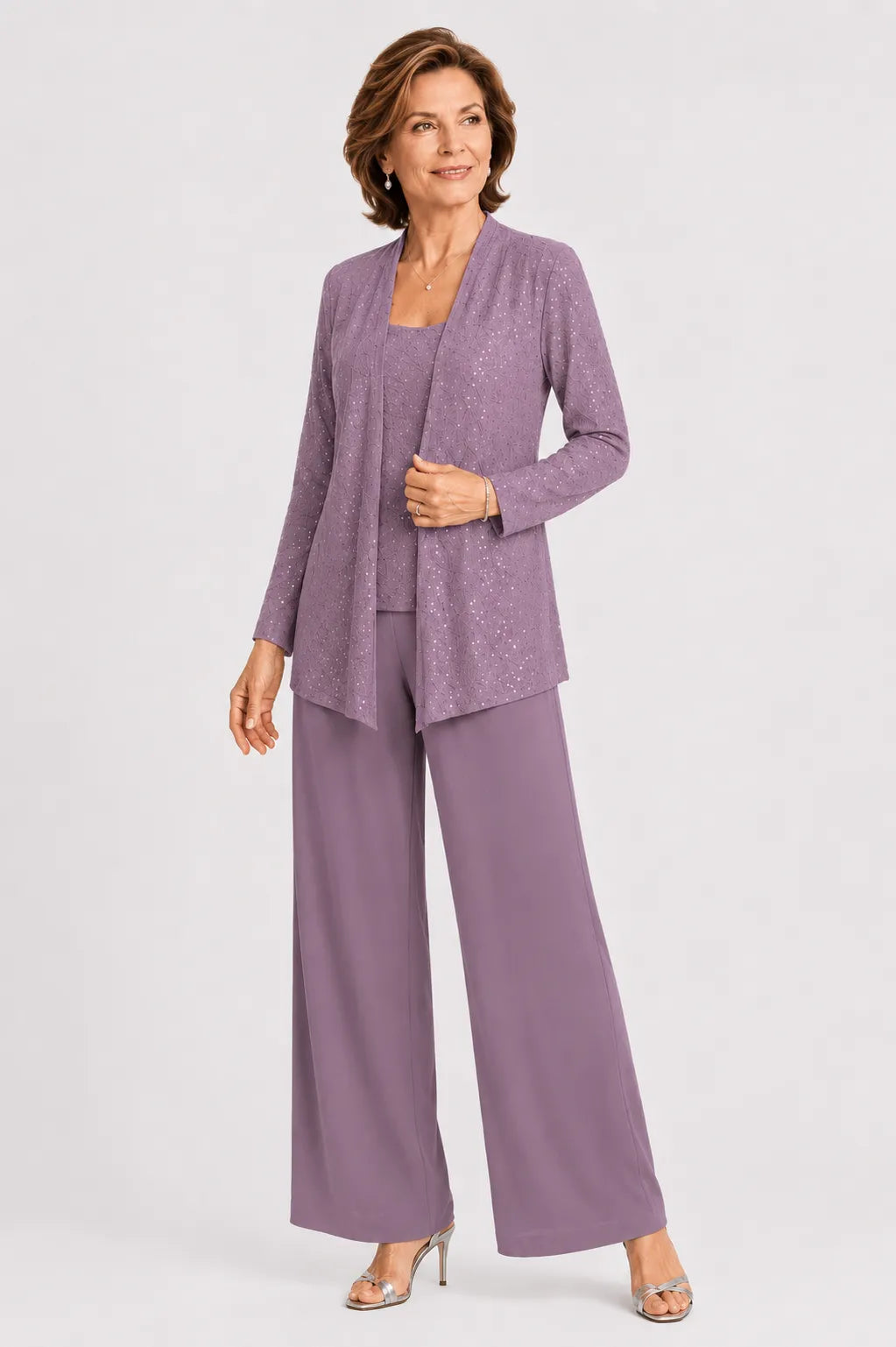 Formal Three-Piece Mother of the Bride Pant Set