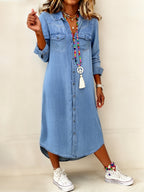 Helen | Casual Elegant Long Denim Shirt Dress