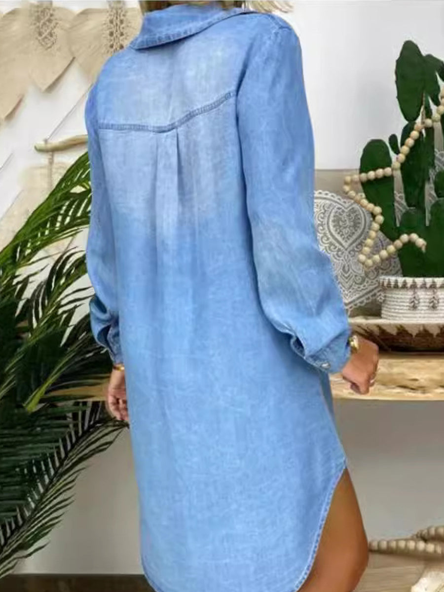 Donna | Casual Elegant Denim Shirt Dress