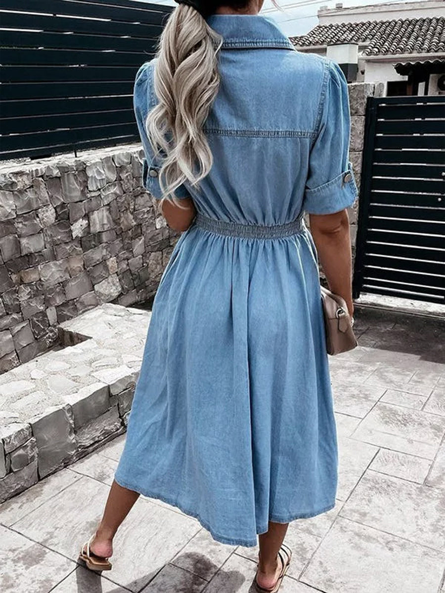 Deborah | Short Sleeve Denim Dress