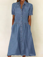 Carol | Short Sleeve Denim Dress