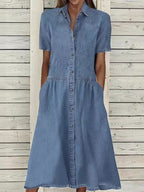 Carol | Short Sleeve Denim Dress