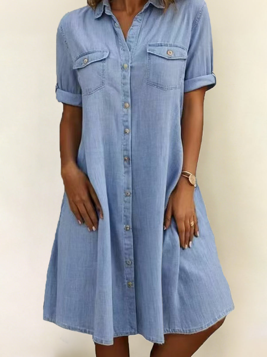 Patricia | Casual Denim Style Midi Dress