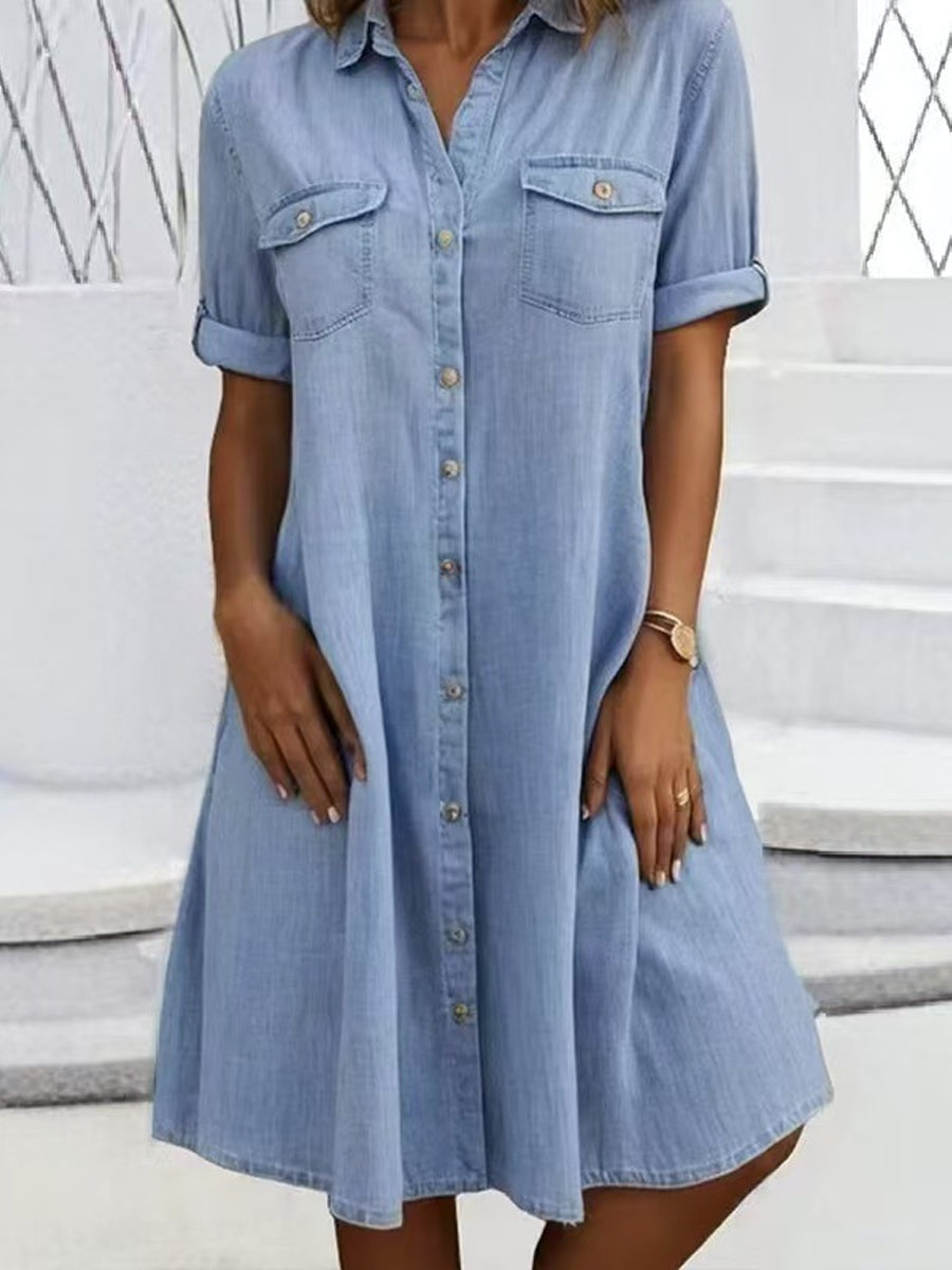 Patricia | Casual Denim Style Midi Dress