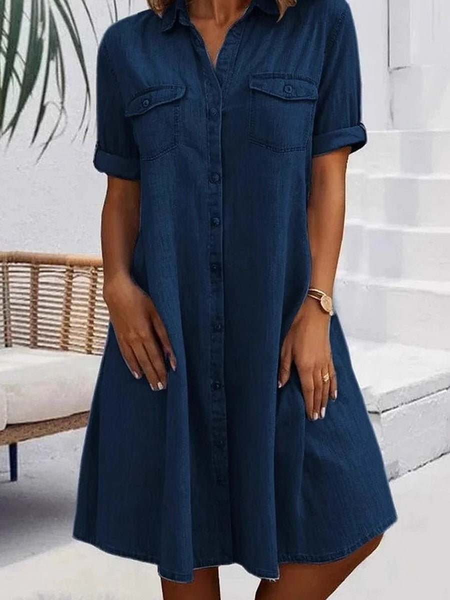 Patricia | Casual Denim Style Midi Dress