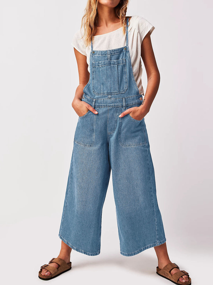 Elizabeth | Wide Leg Suspender Jumpsuit