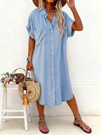 Karen | Lightweight Denim Style Shirt Dress