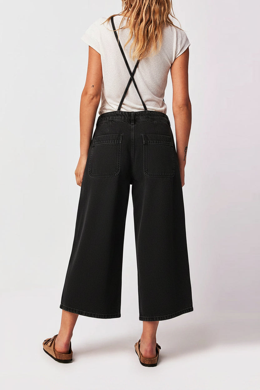 Elizabeth | Wide Leg Suspender Jumpsuit