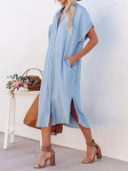 Karen | Lightweight Denim Style Shirt Dress