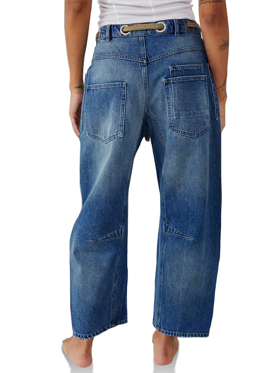 Margaret | Patchwork Drawstring Jeans