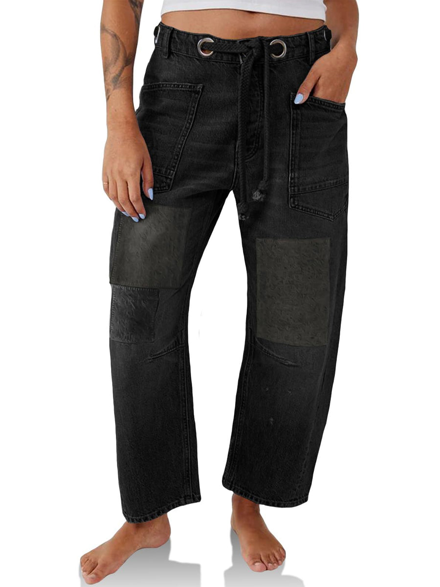 Margaret | Patchwork Drawstring Jeans