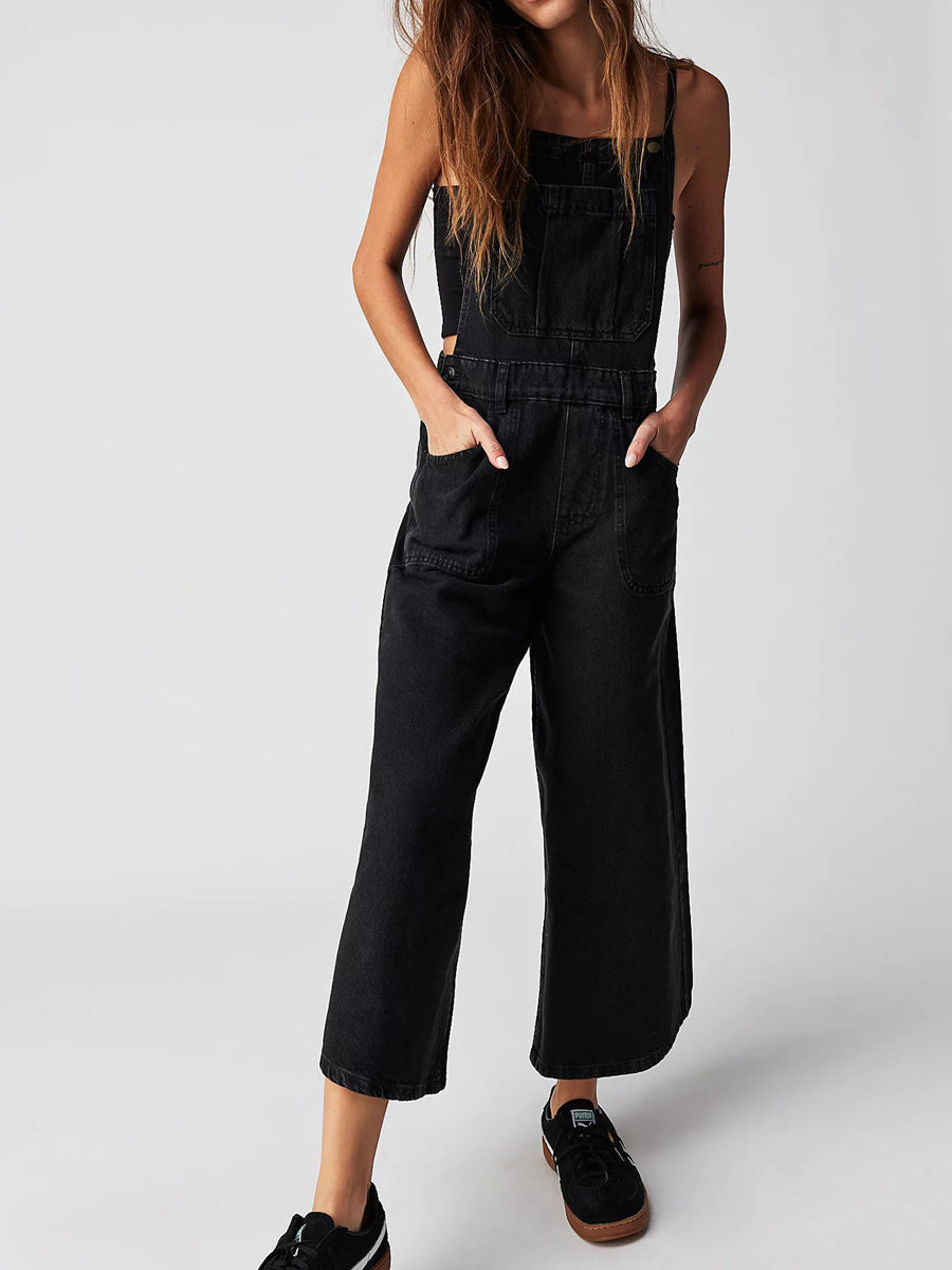 Elizabeth | Wide Leg Suspender Jumpsuit